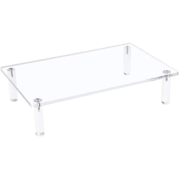 Clear Acrylic Monitor Laptop Stand, Laptop Monitor Riser Stand w/ Anti-Slip Pad - Picture 1 of 6